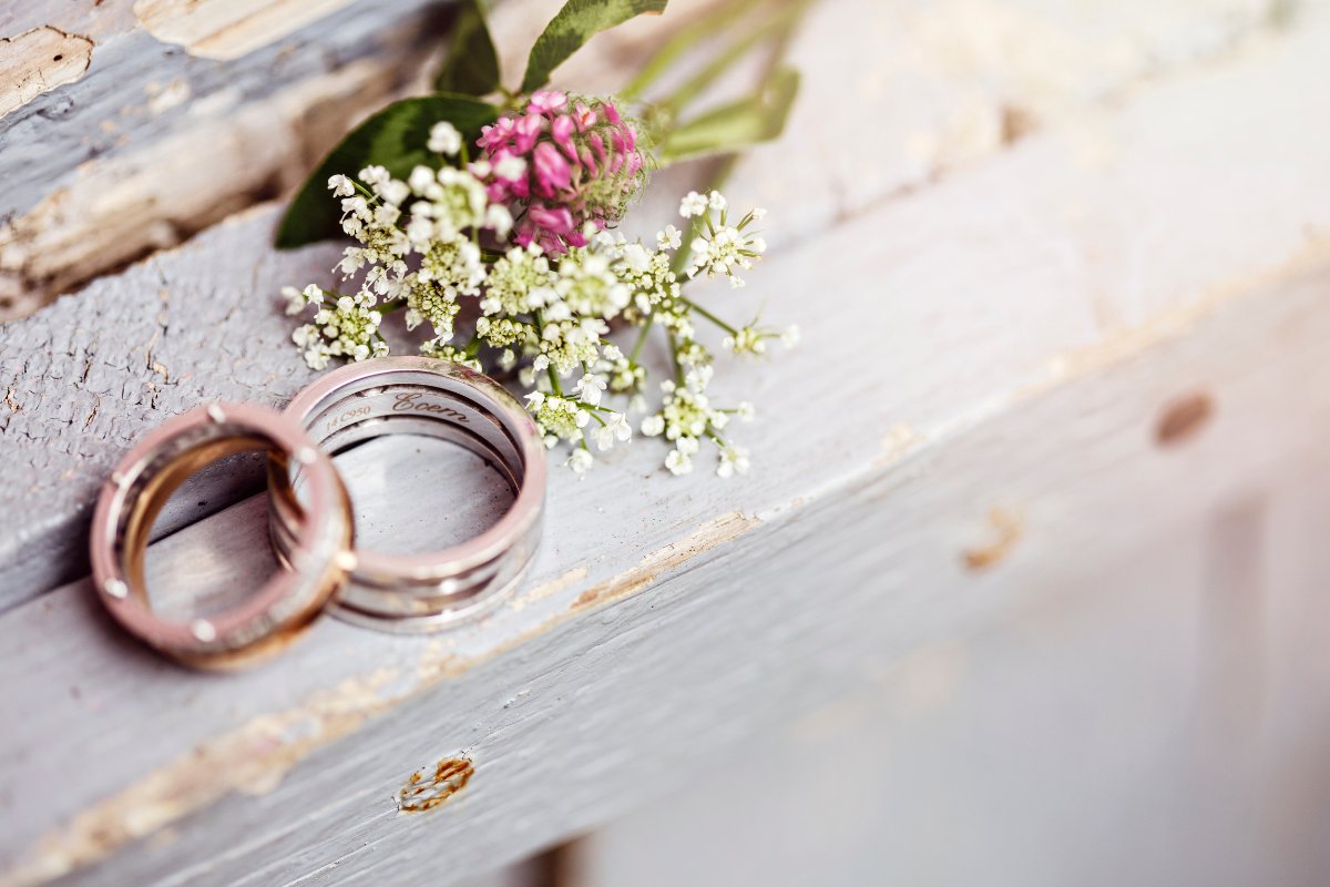 two wedding rings